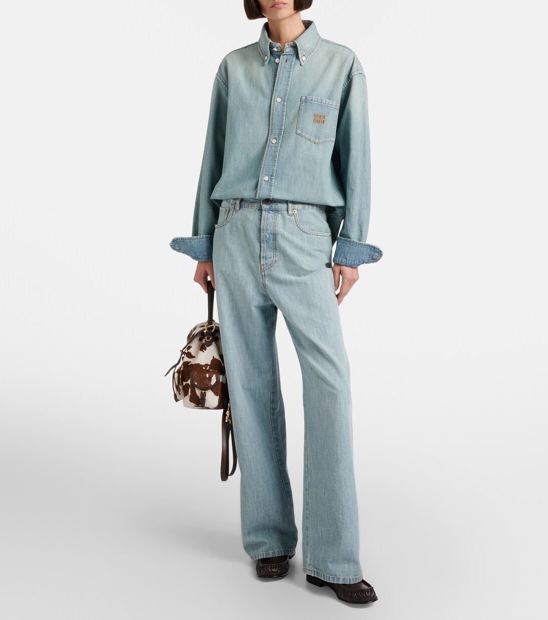 Cow-print calf hair backpack | Miu Miu