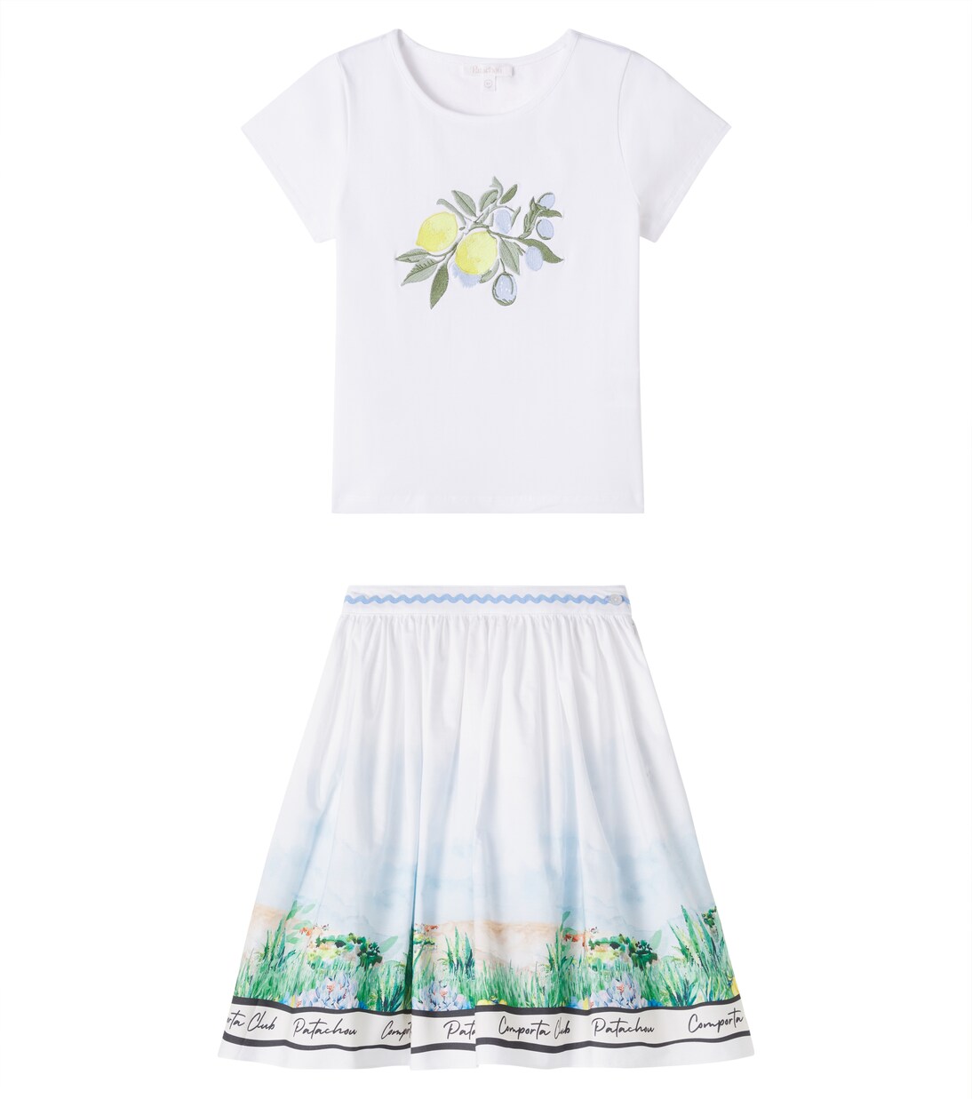 Cotton-blend T-shirt and skirt set | Patachou