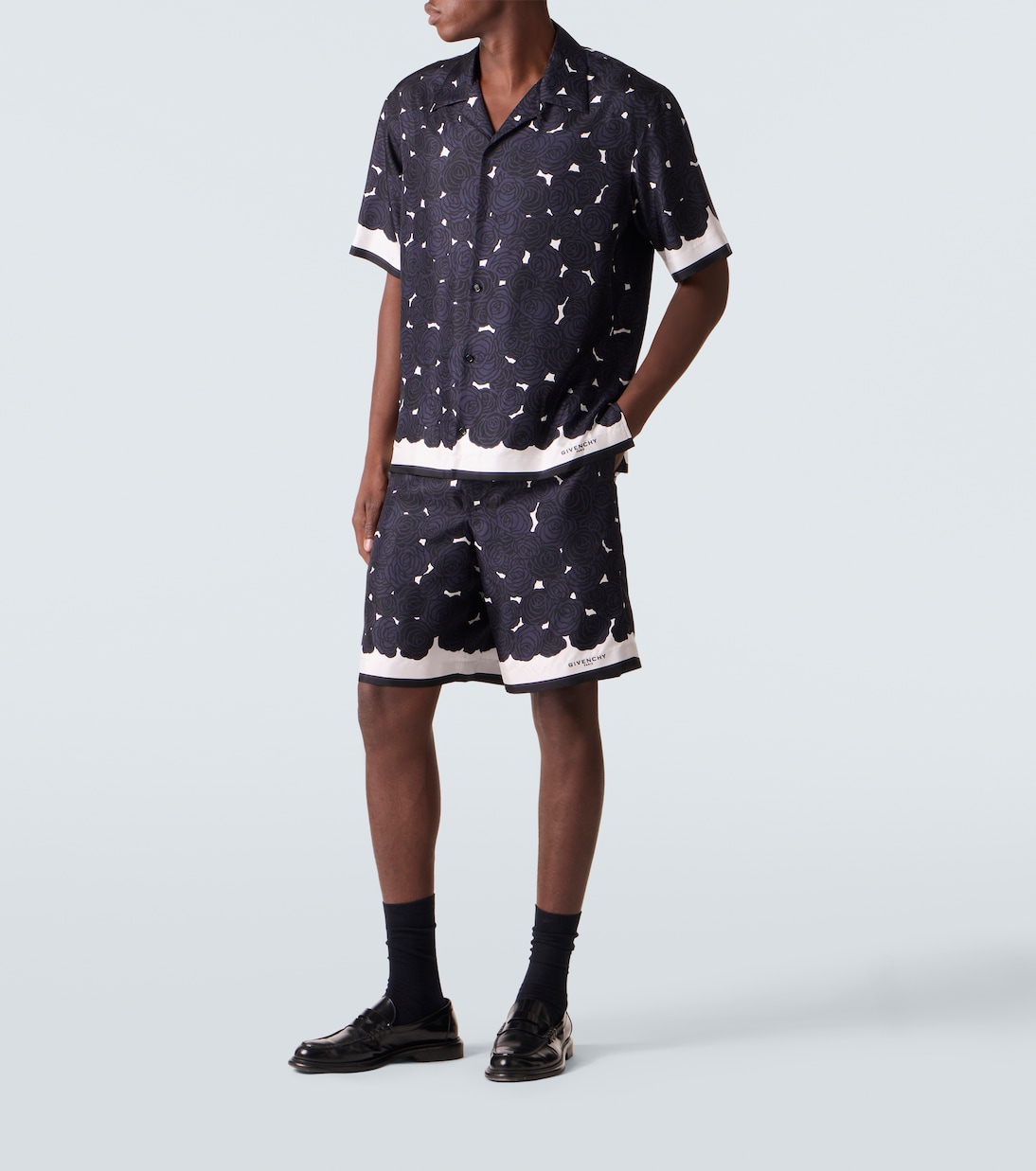 Floral silk twill shorts | Givenchy