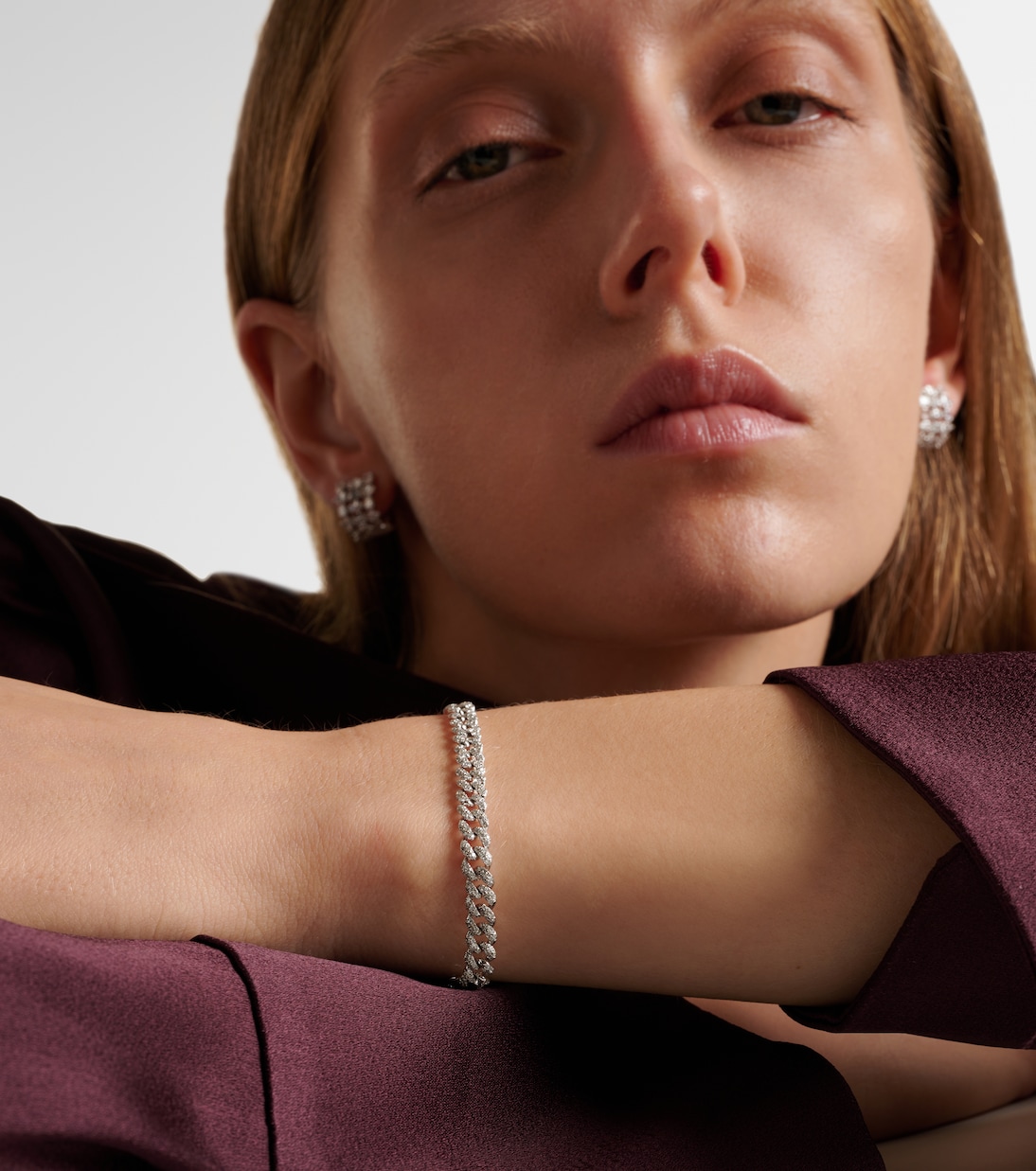 Pulsera Mini de oro blanco de 18 ct con diamantes | Shay Jewelry