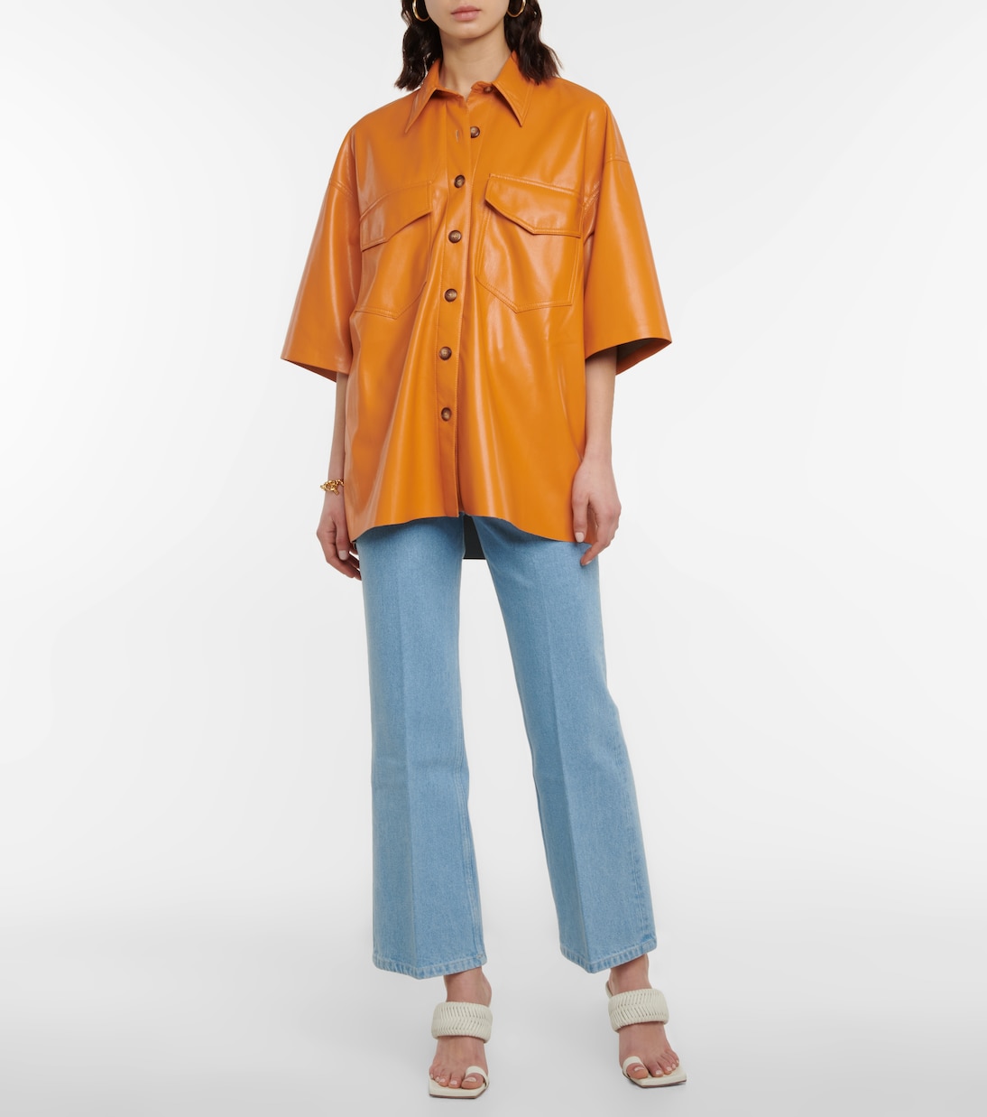 Camisa Roque de piel sintética | Nanushka