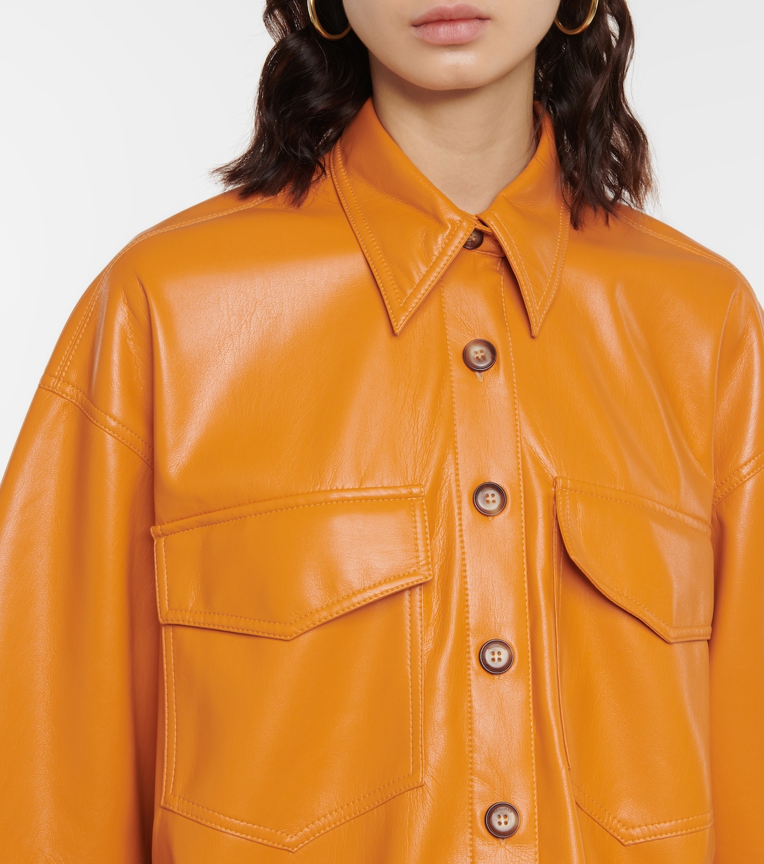 Camisa Roque de piel sintética | Nanushka