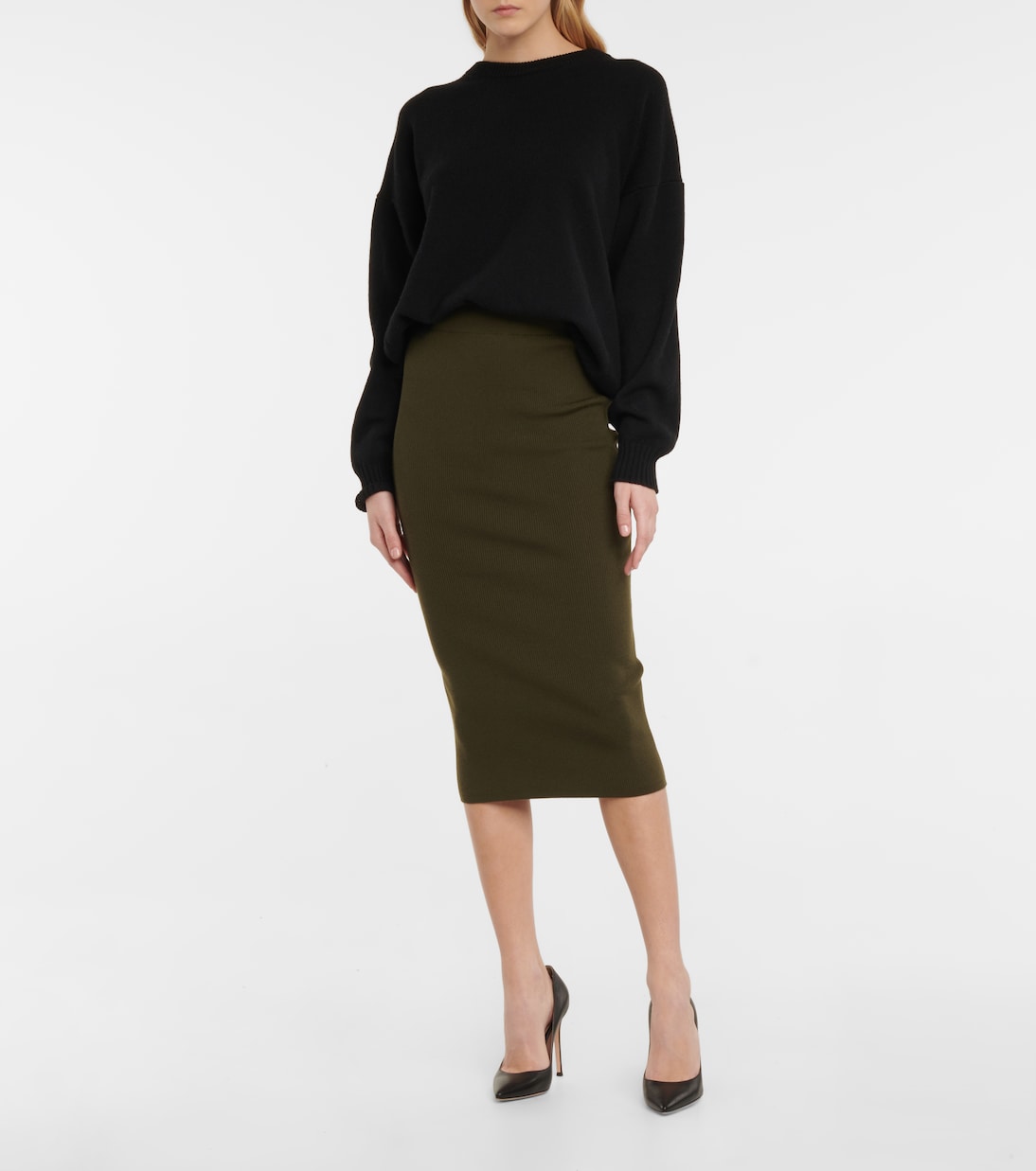 Falda midi en mezcla de cachemir | Tom Ford