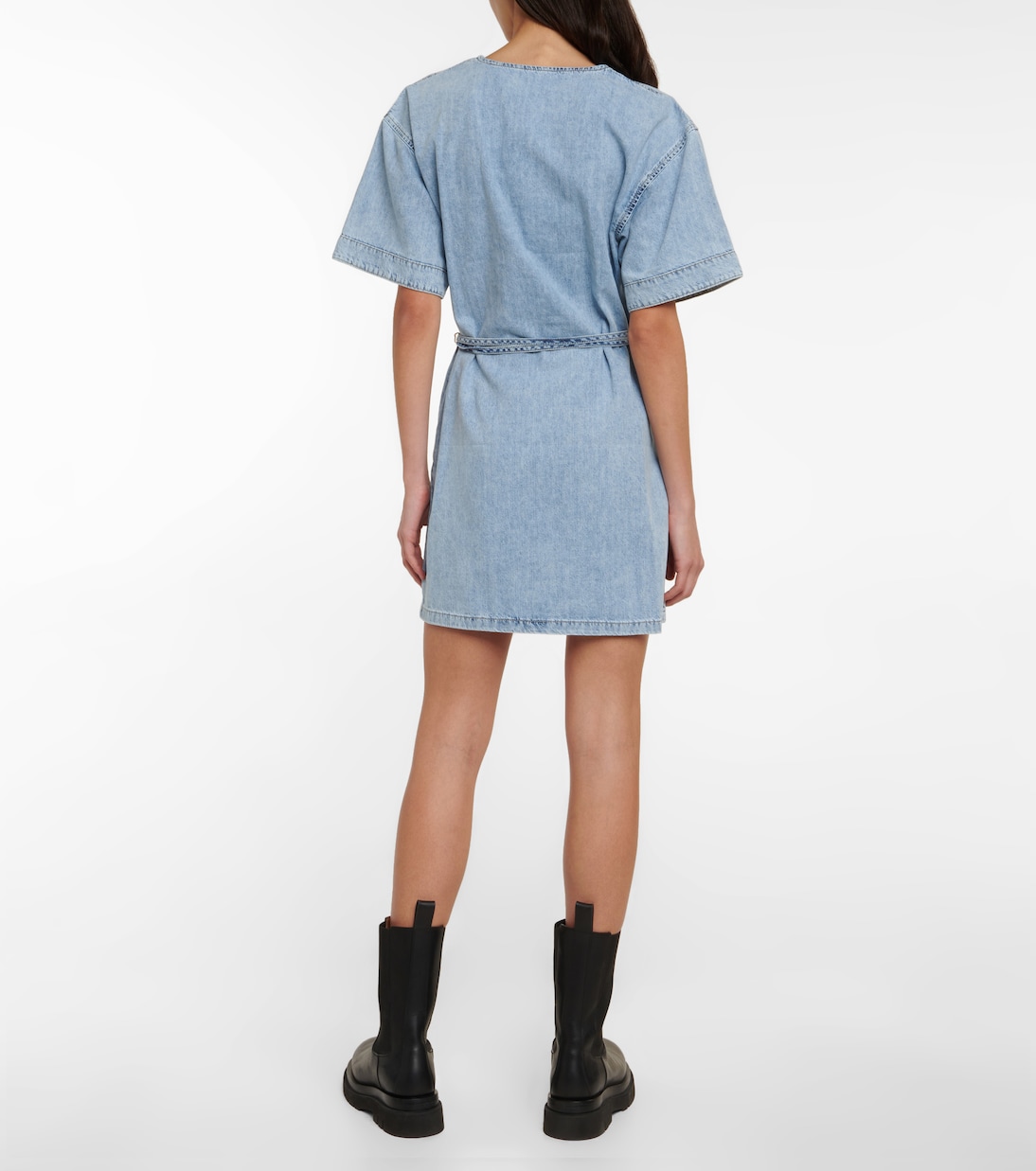 Kaftan denim minidress | Frame