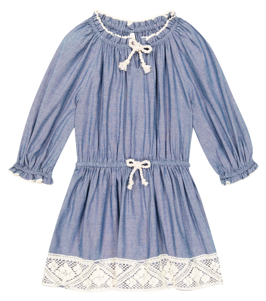 Kleid Pattie aus Chambray mit Spitze | Zimmermann Kids
