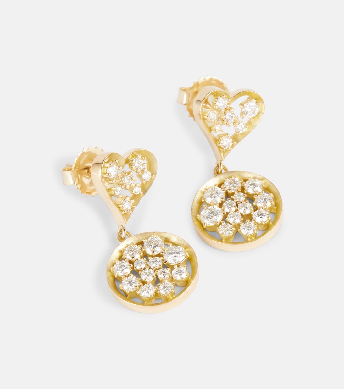 Boucles d'oreilles Margot Heart en or 18 ct et diamants | Jade Trau