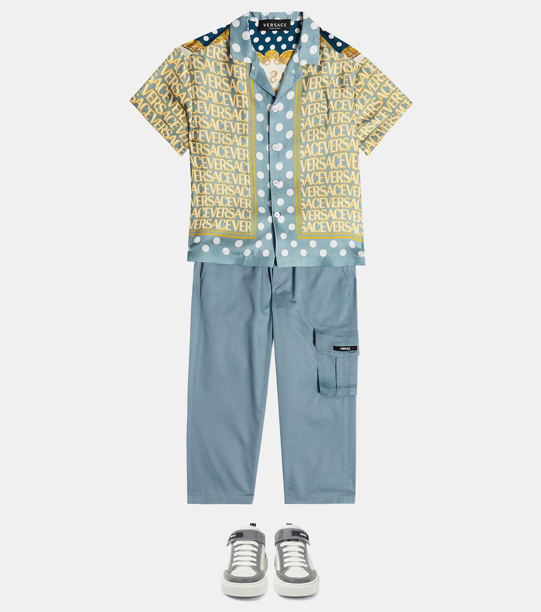 Baskets en cuir à logo | Versace Kids