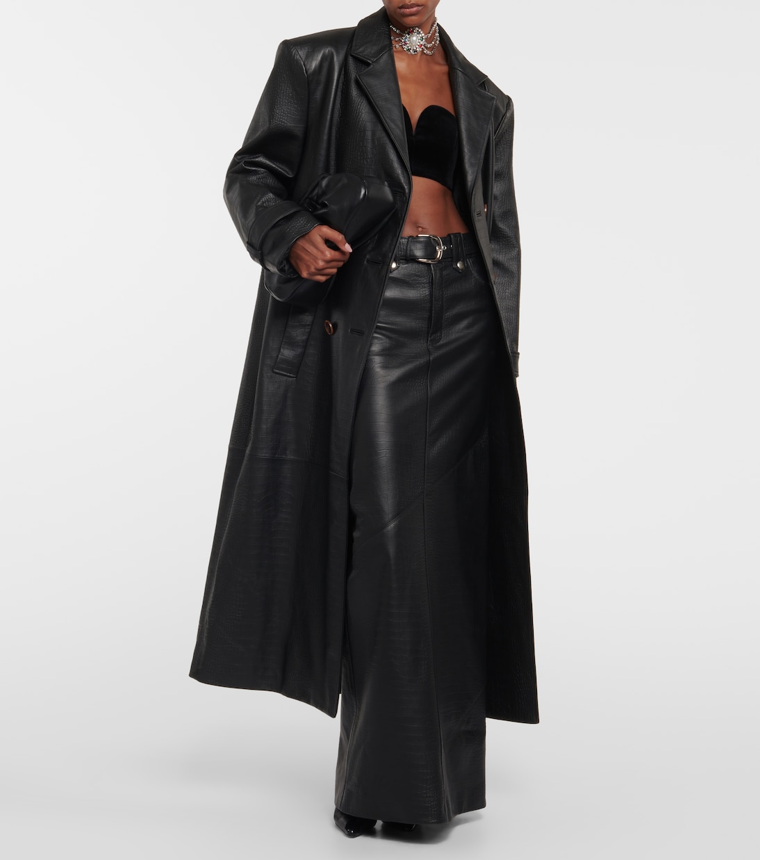 Maxirock aus Leder | Alessandra Rich