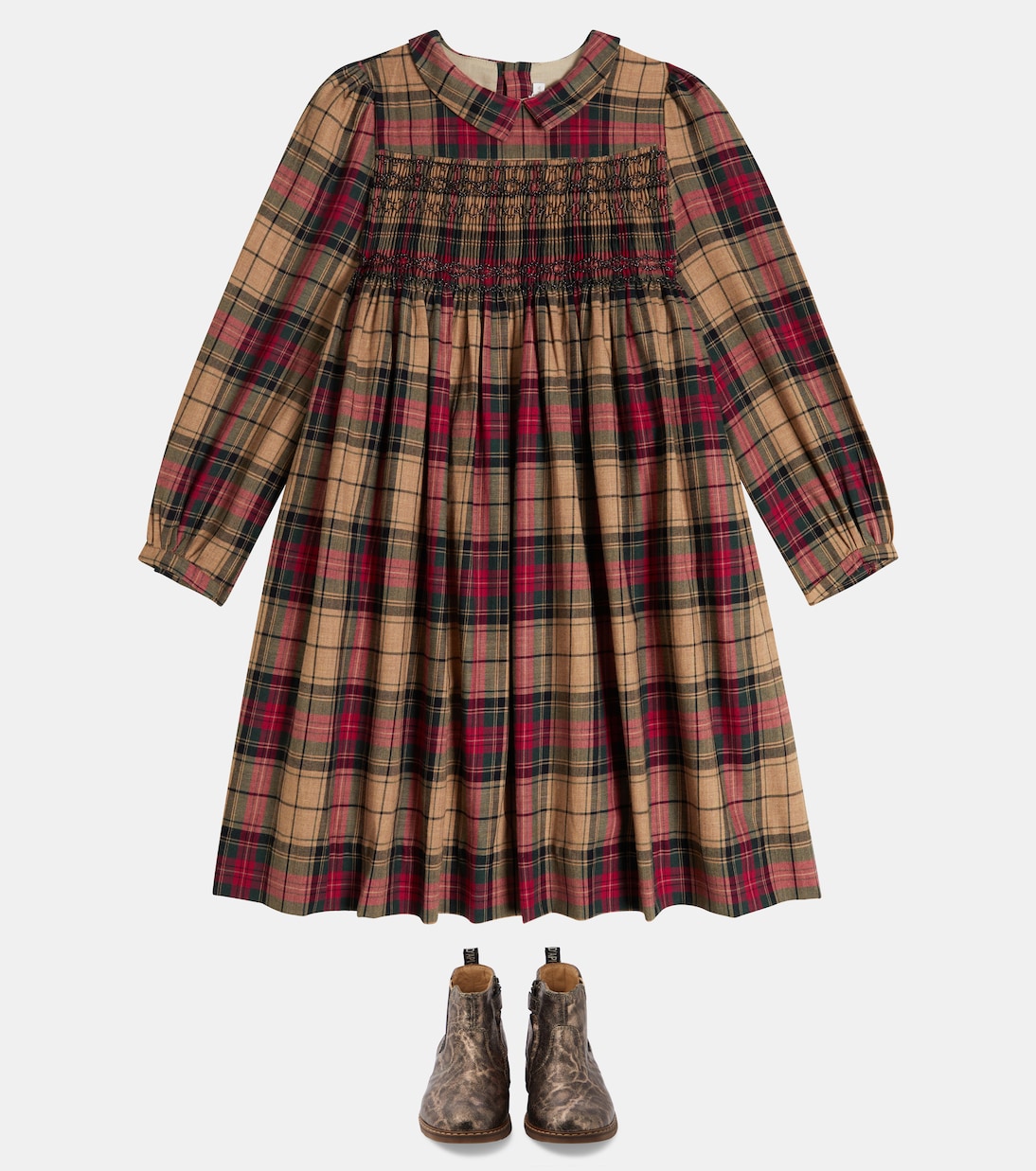 Vestido Donatelle de algodón a cuadros | Bonpoint