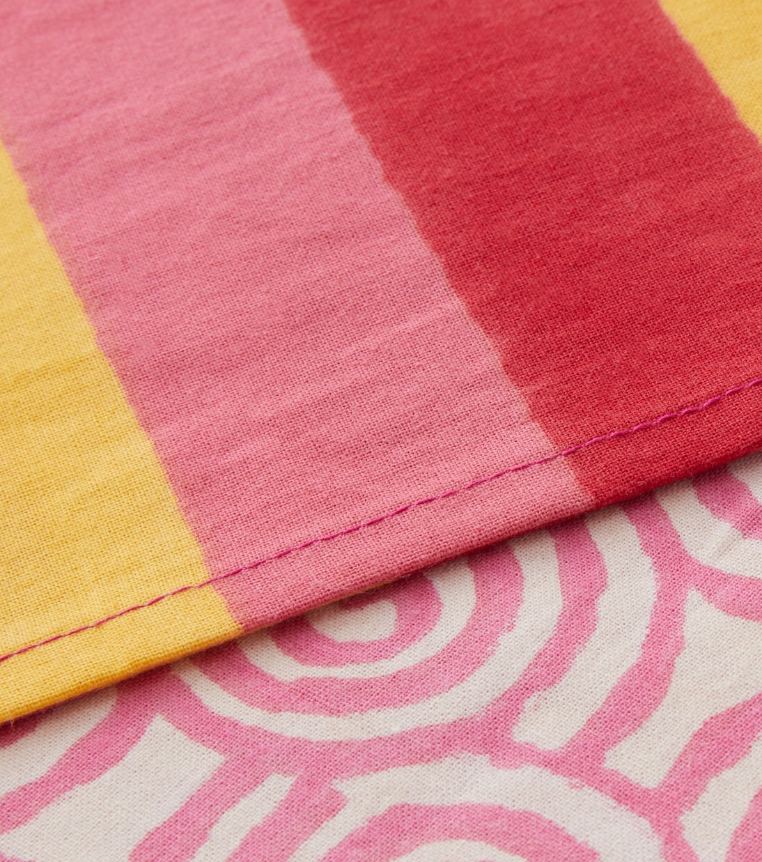 Camelia Magenta Large cotton tablecloth | Lisa Corti