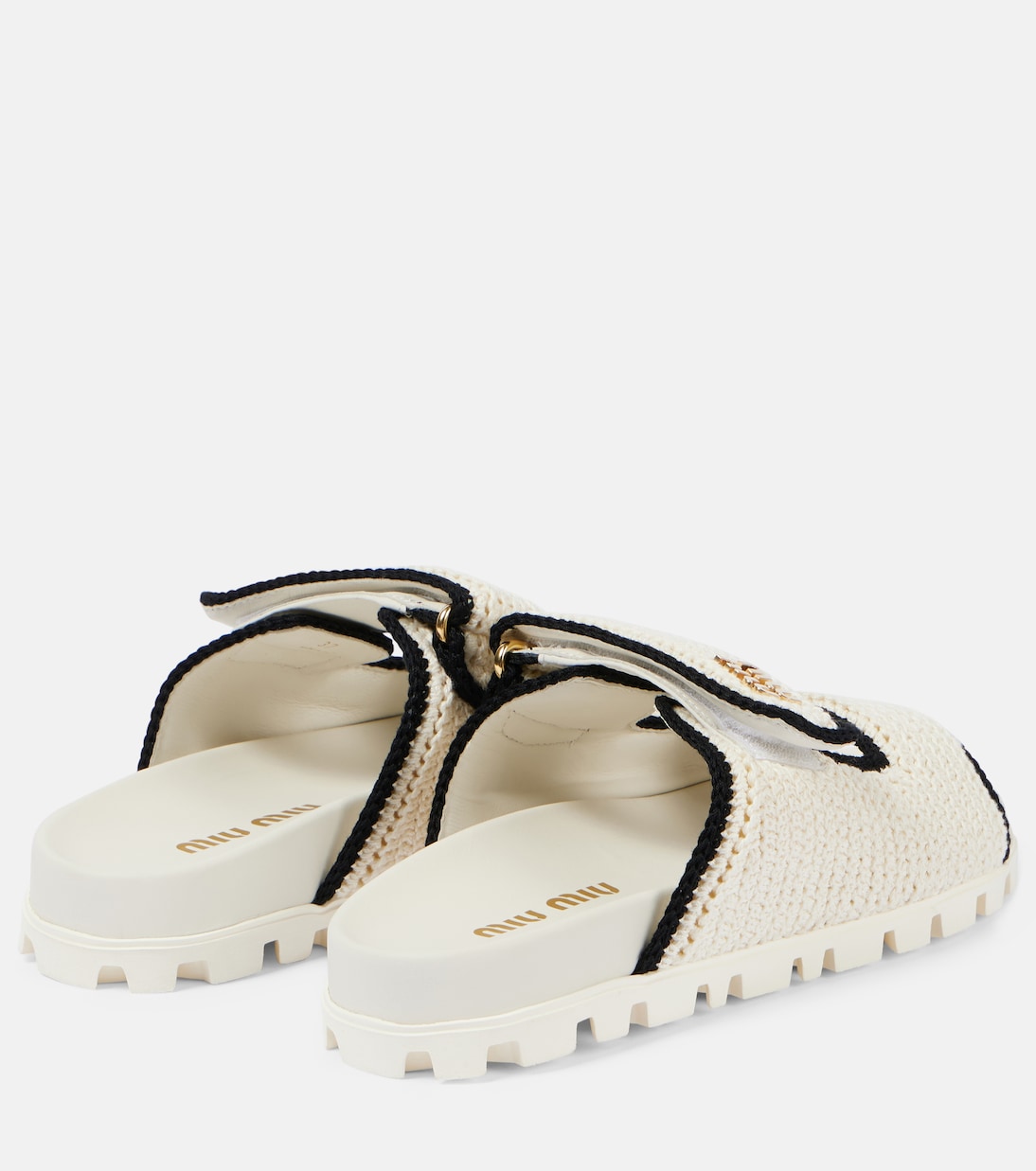 Sandali in crochet con logo | Miu Miu