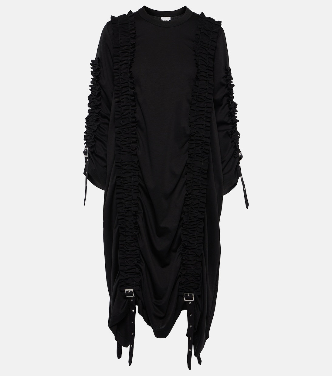 Vestido midi de algodón fruncido | Noir Kei Ninomiya