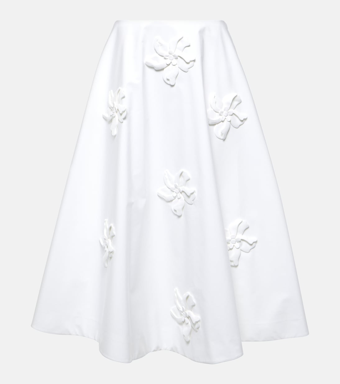 Jupe midi en coton à fleurs | Valentino