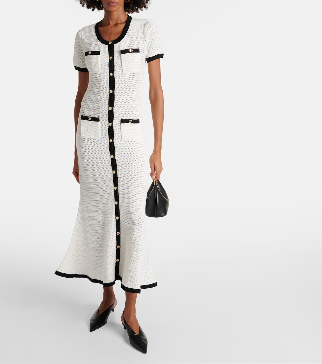 Self portrait crochet midi dress outlet