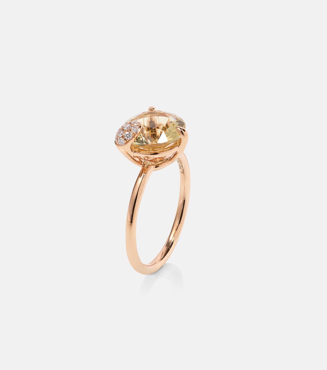 Anello Peekaboo in oro rosa 18kt con berillo e diamanti, gioiello elegante per giovani