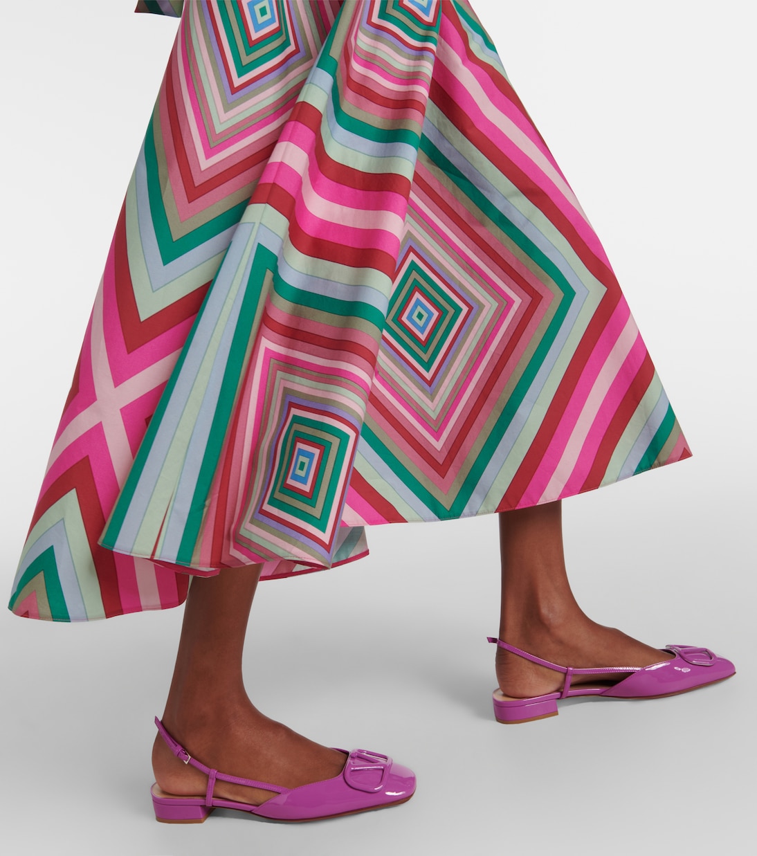 Falda larga Rhombus 75 de popelín | Valentino