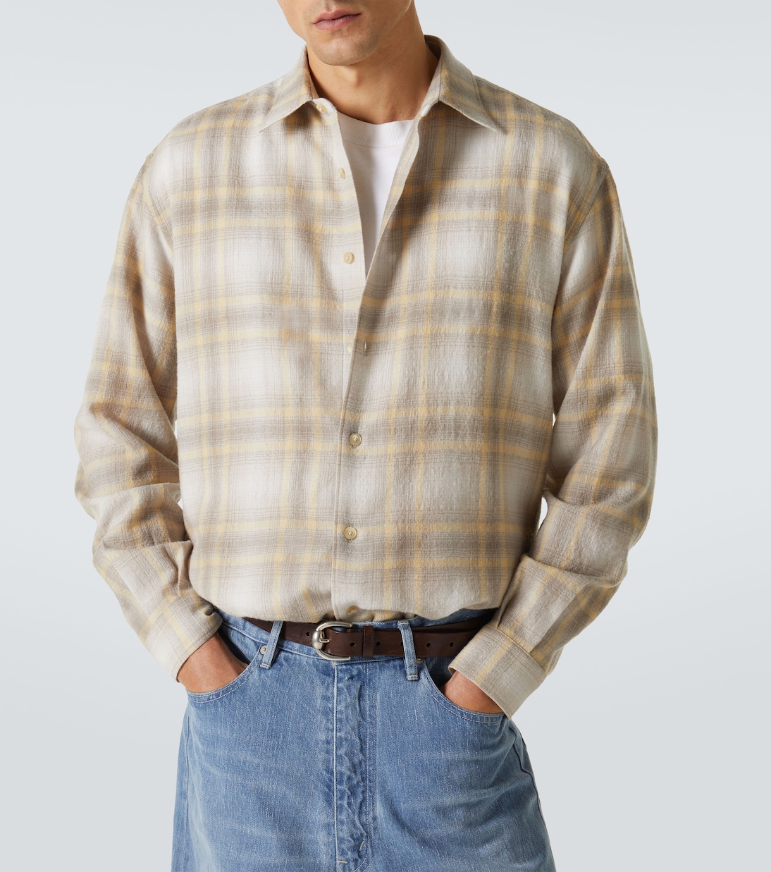 Camicia in lana a quadri | Auralee