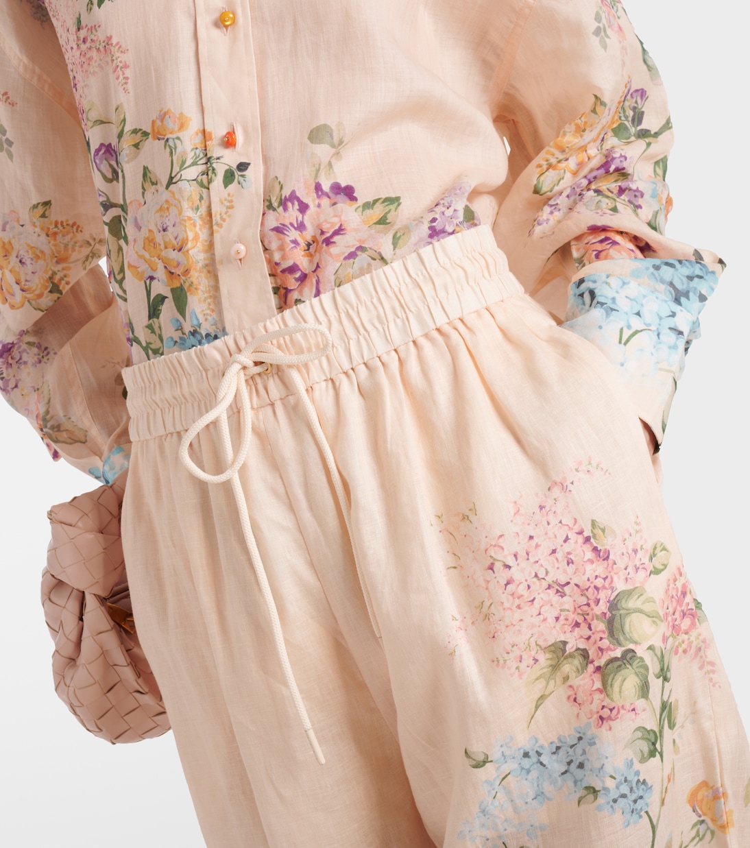 Pantalon ample Halliday en lin à fleurs | Zimmermann
