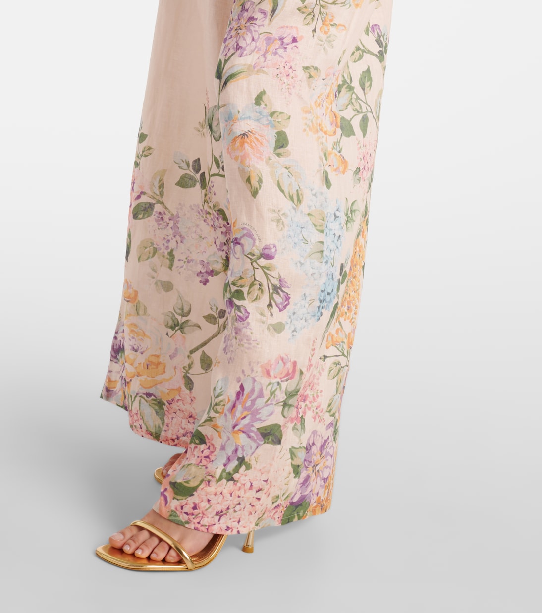 Pantalon ample Halliday en lin à fleurs | Zimmermann
