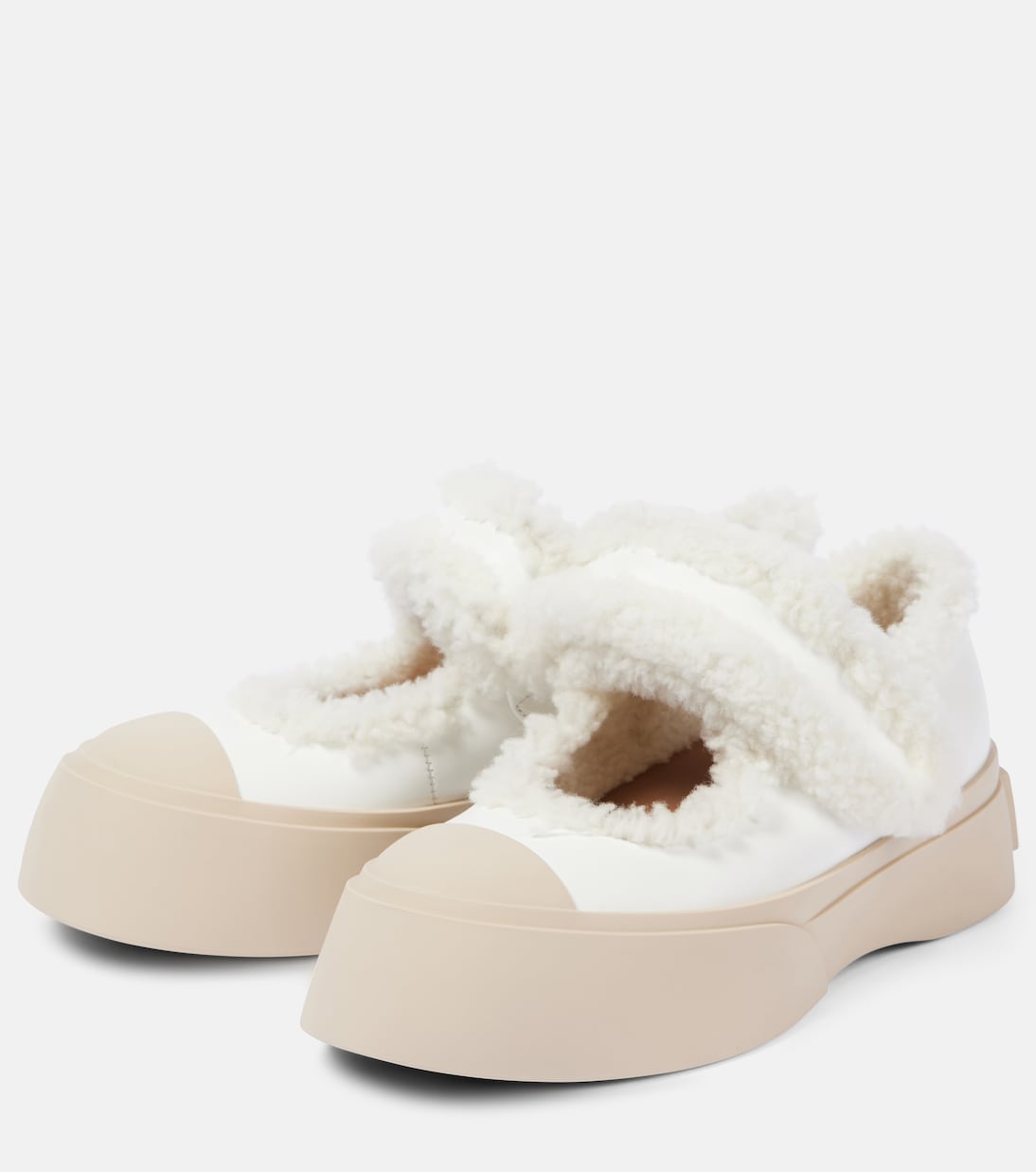 Scarpe da ginnastica MARNI Pablo in pelle con fodera in shearling, stile giovane e moderno