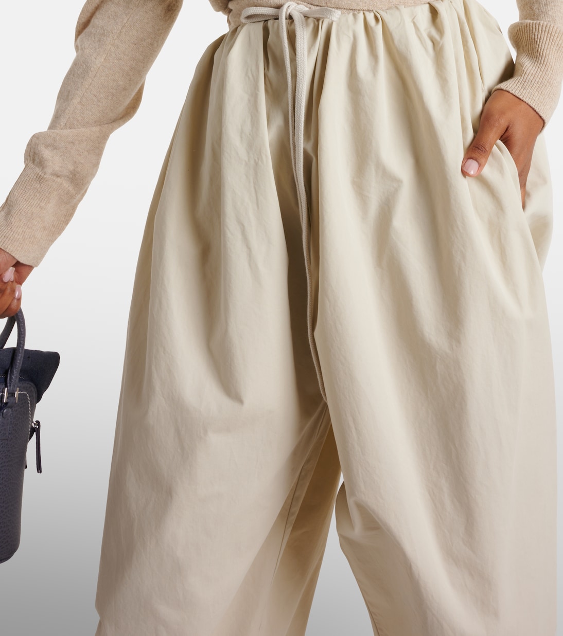 Weite High-Rise-Hose aus Baumwolle | MM6 Maison Margiela
