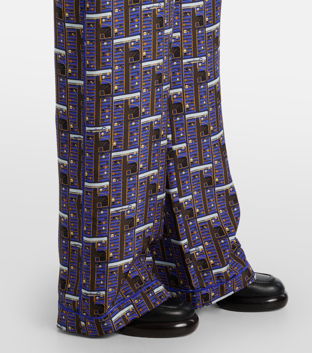 Pantaloni regular in seta a quadri | Burberry