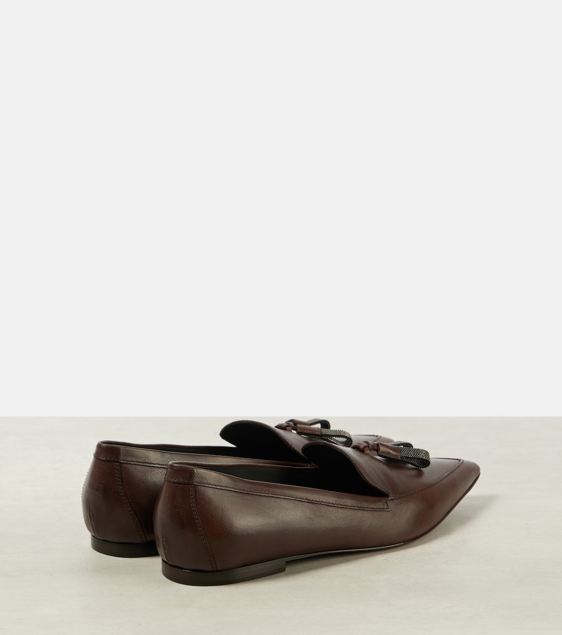 Mocassini in pelle con monili | Brunello Cucinelli