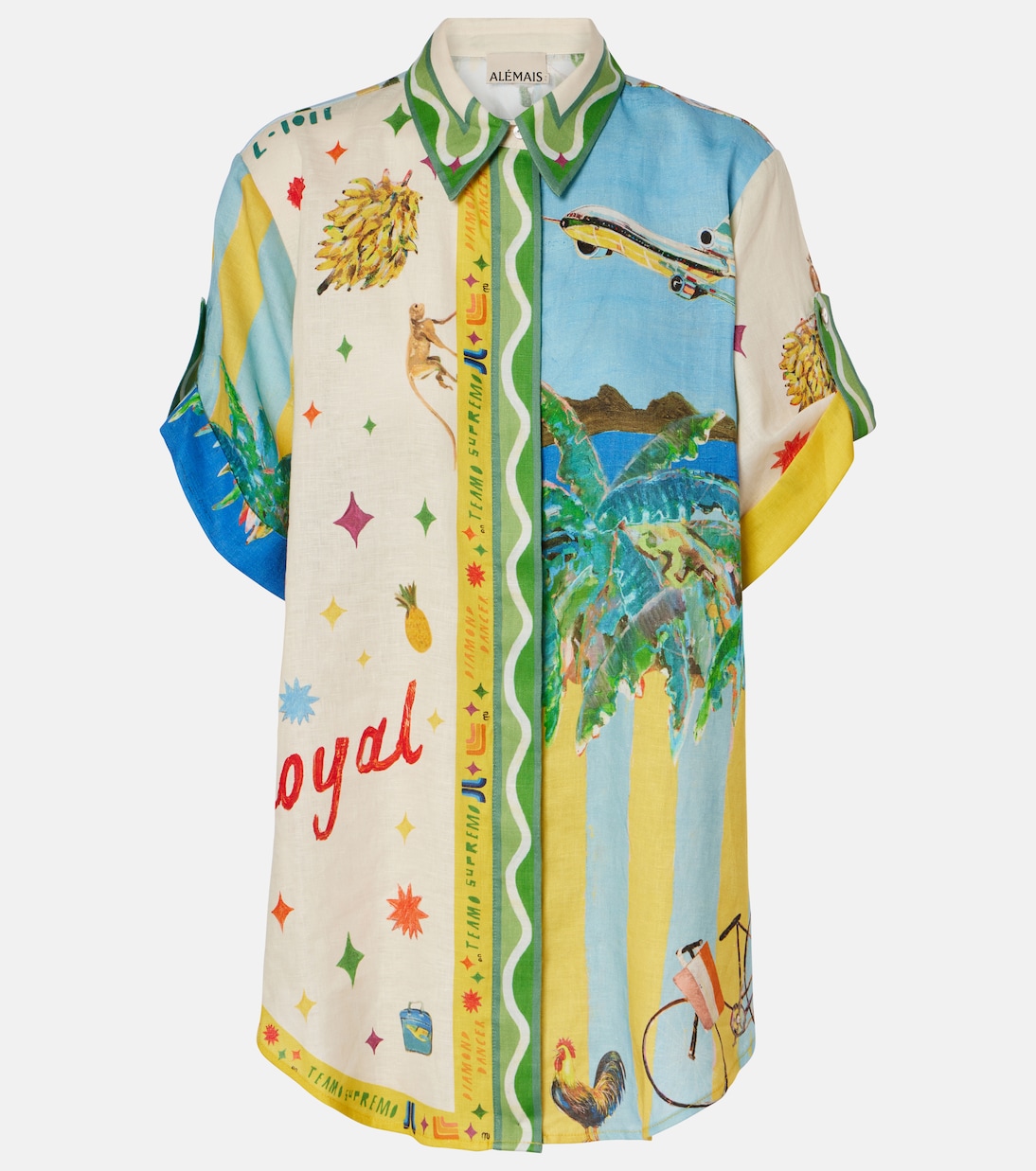 x Adam Lester All Aboard printed linen shirt | Alémais