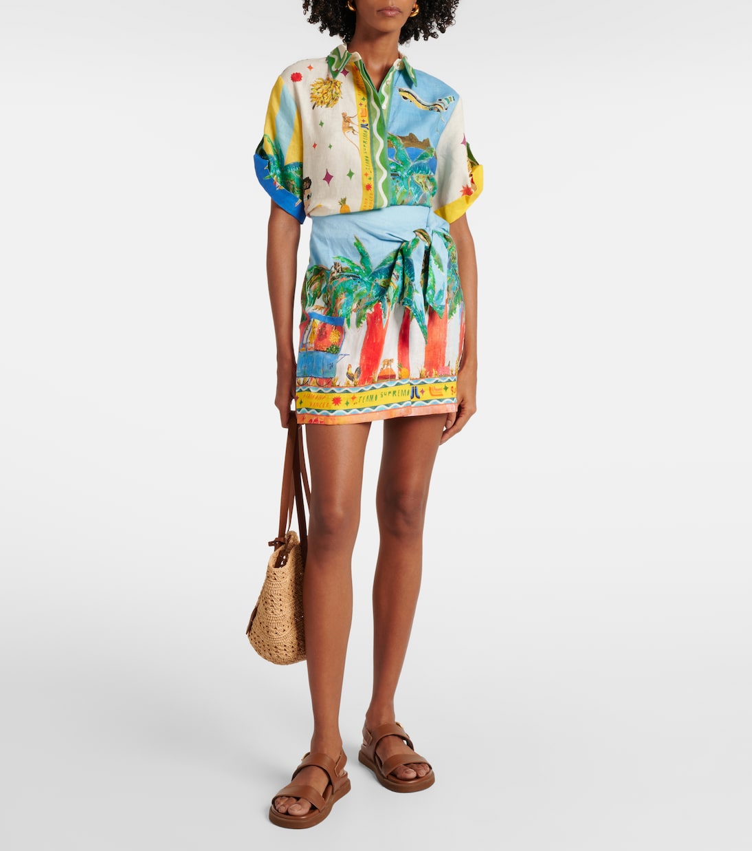 x Adam Lester All Aboard printed linen shirt | Alémais