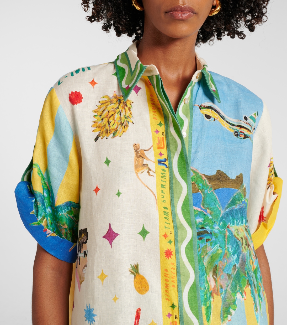 x Adam Lester All Aboard printed linen shirt | Alémais