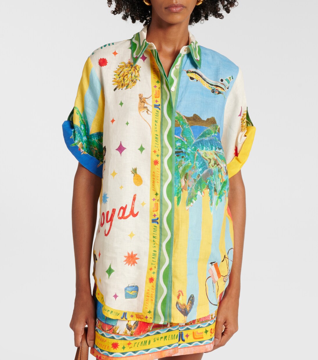 x Adam Lester All Aboard printed linen shirt | Alémais