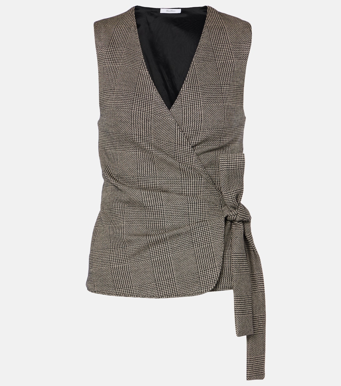 Adige houndstooth wool-blend wrap top | Max Mara