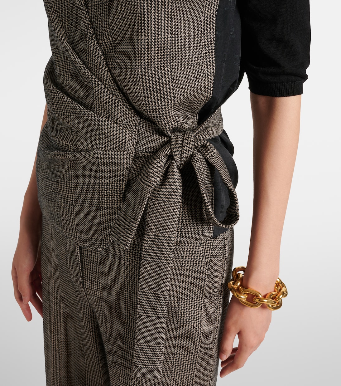 Adige houndstooth wool-blend wrap top | Max Mara