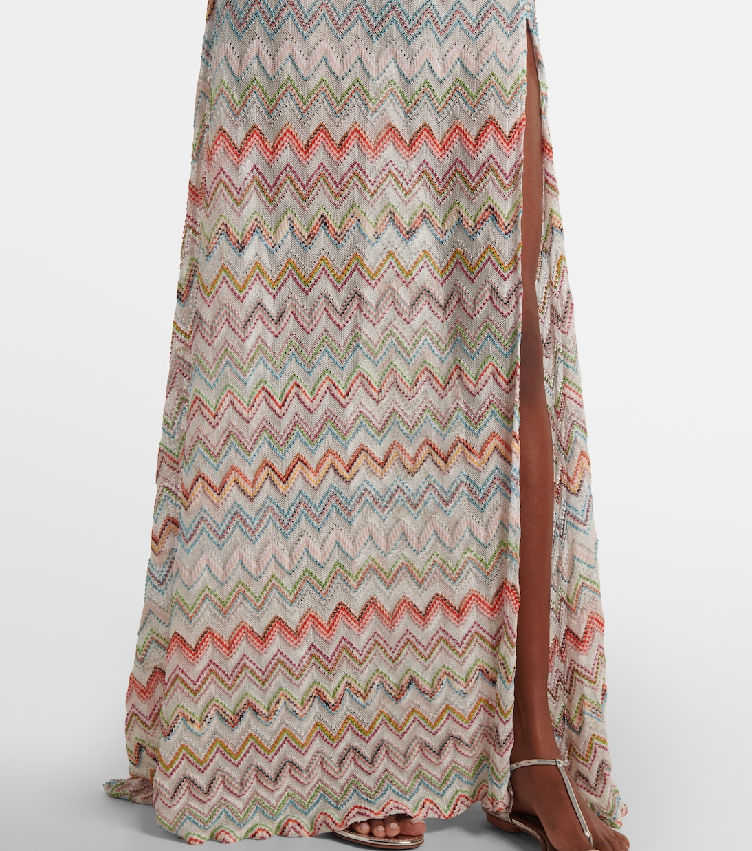 Falda larga metalizada en zigzag | Missoni