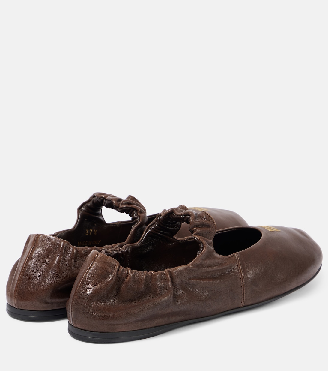 Logo leather ballet flats | Miu Miu