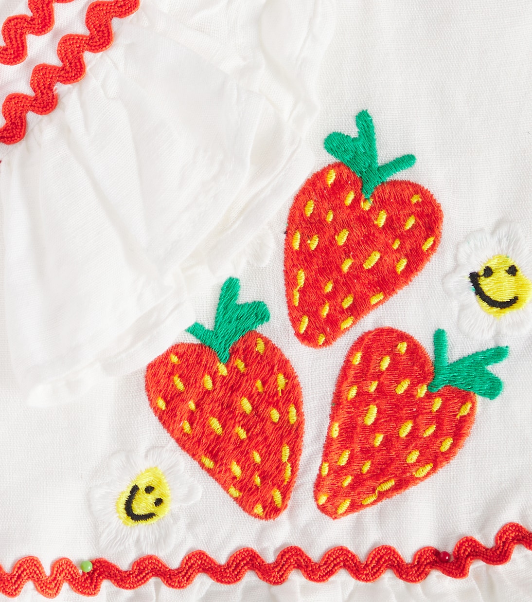 Besticktes Top aus Baumwolle und Leinen | Stella McCartney Kids