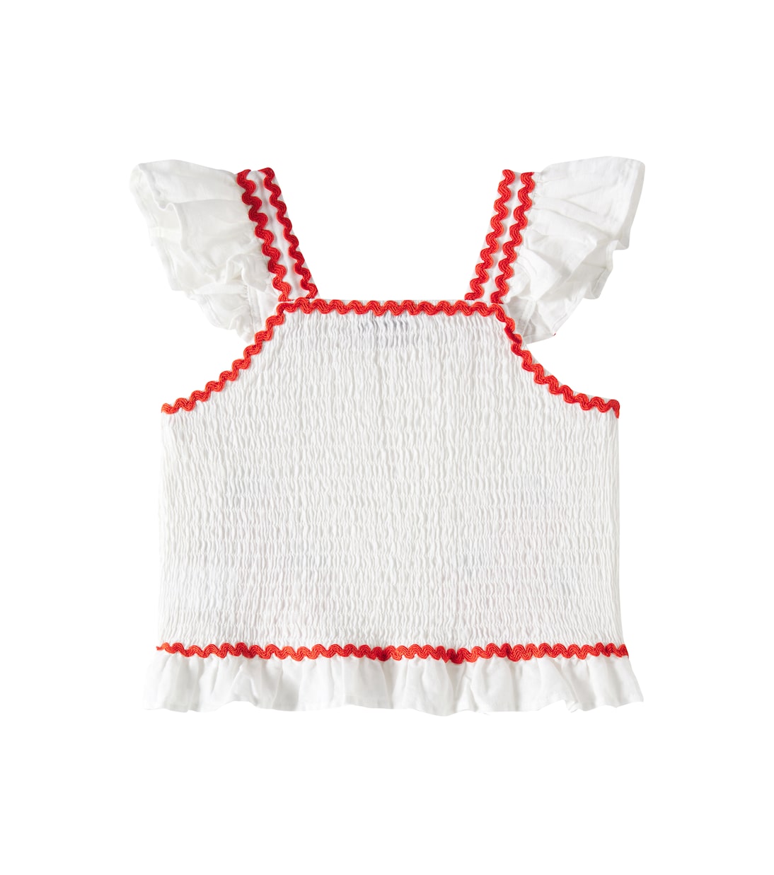 Besticktes Top aus Baumwolle und Leinen | Stella McCartney Kids