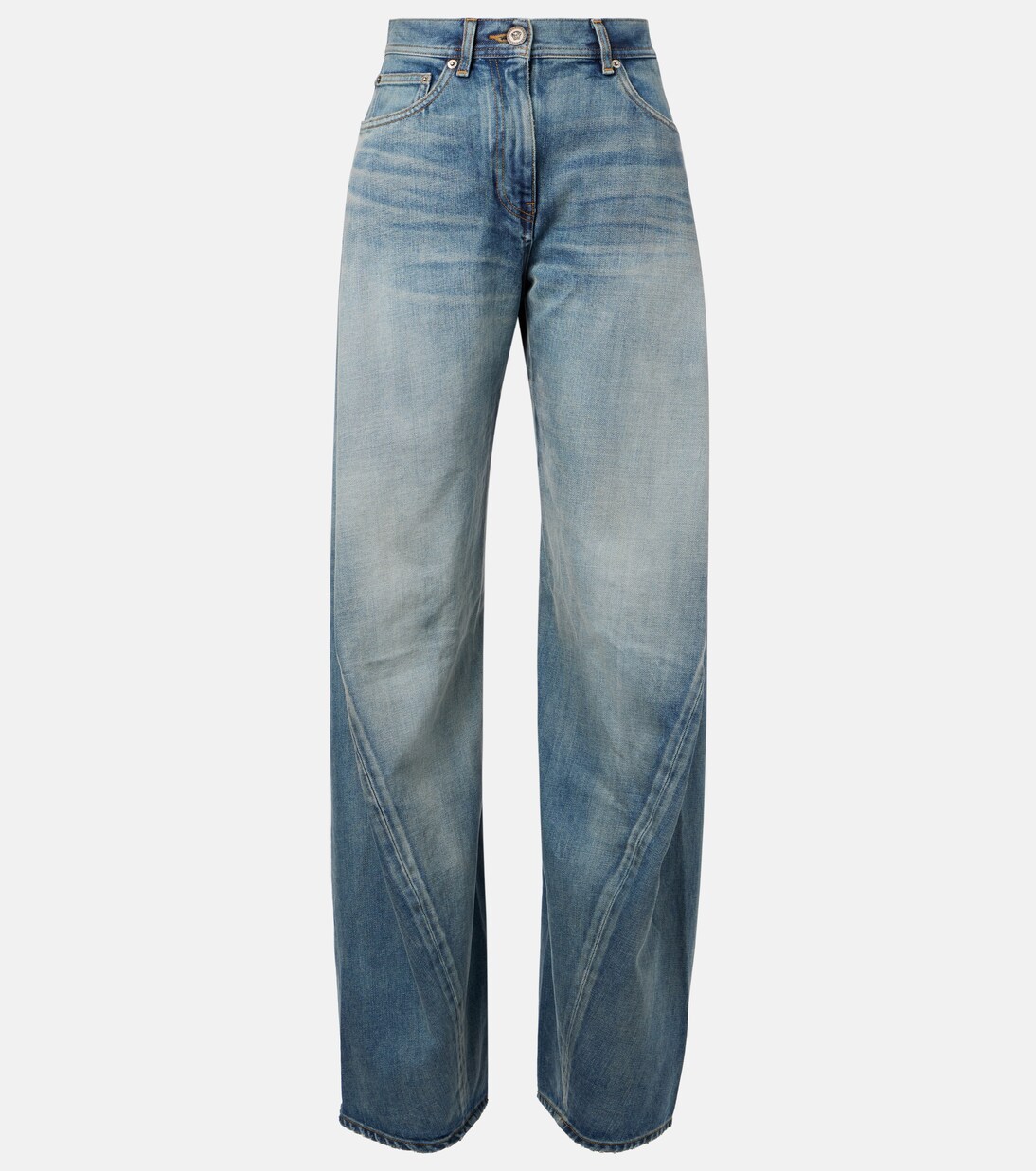 Jeans barrel de tiro alto | Versace