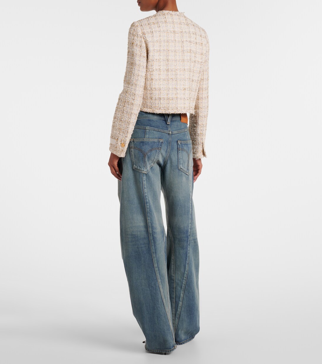 Jeans barrel de tiro alto | Versace
