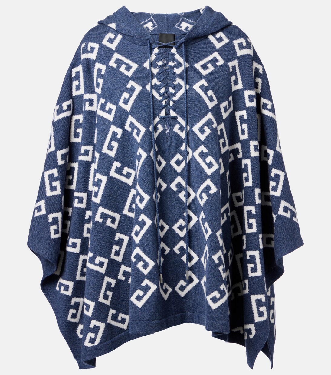 Poncho Monogram 72 in jacquard di cashmere e cotone | Givenchy