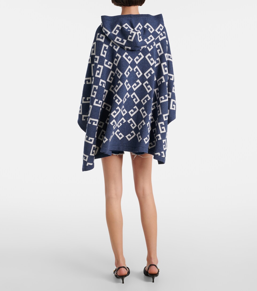 Poncho Monogram 72 in jacquard di cashmere e cotone | Givenchy