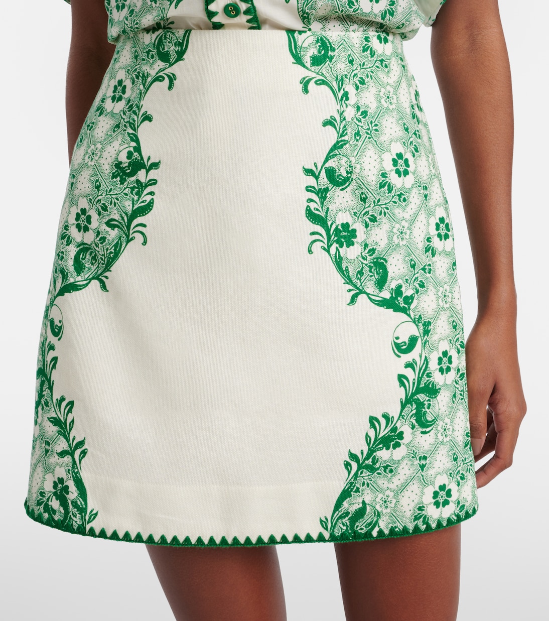 Minifalda de lino y algodón estampada | Alémais