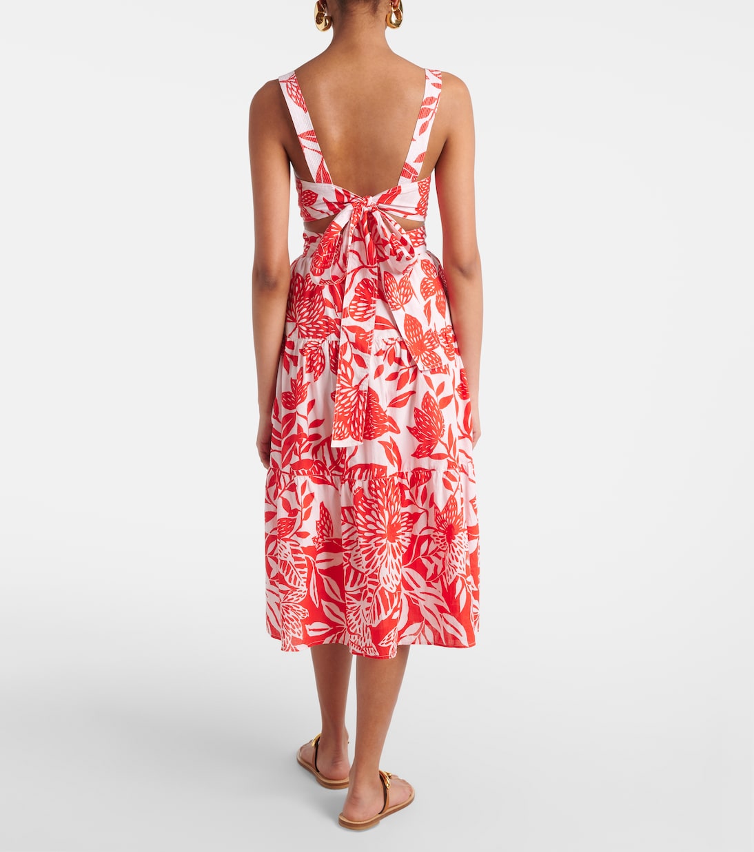 Abito midi Coco in cotone con stampa floreale | Poupette St Barth