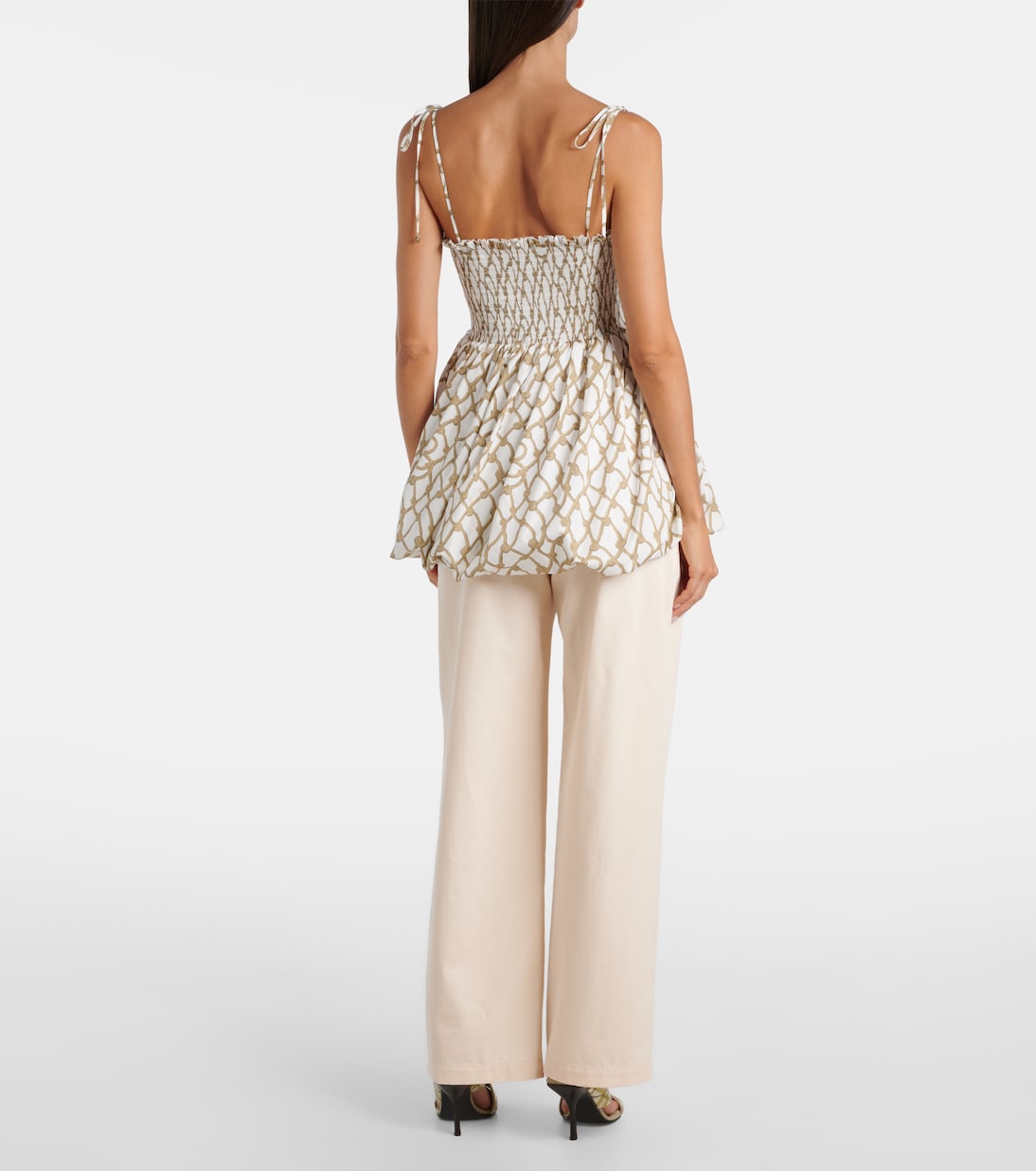 Knot shirred cotton minidress | Burberry