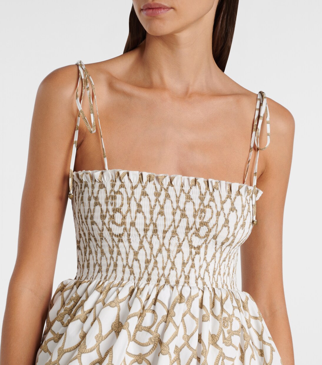 Knot shirred cotton minidress | Burberry