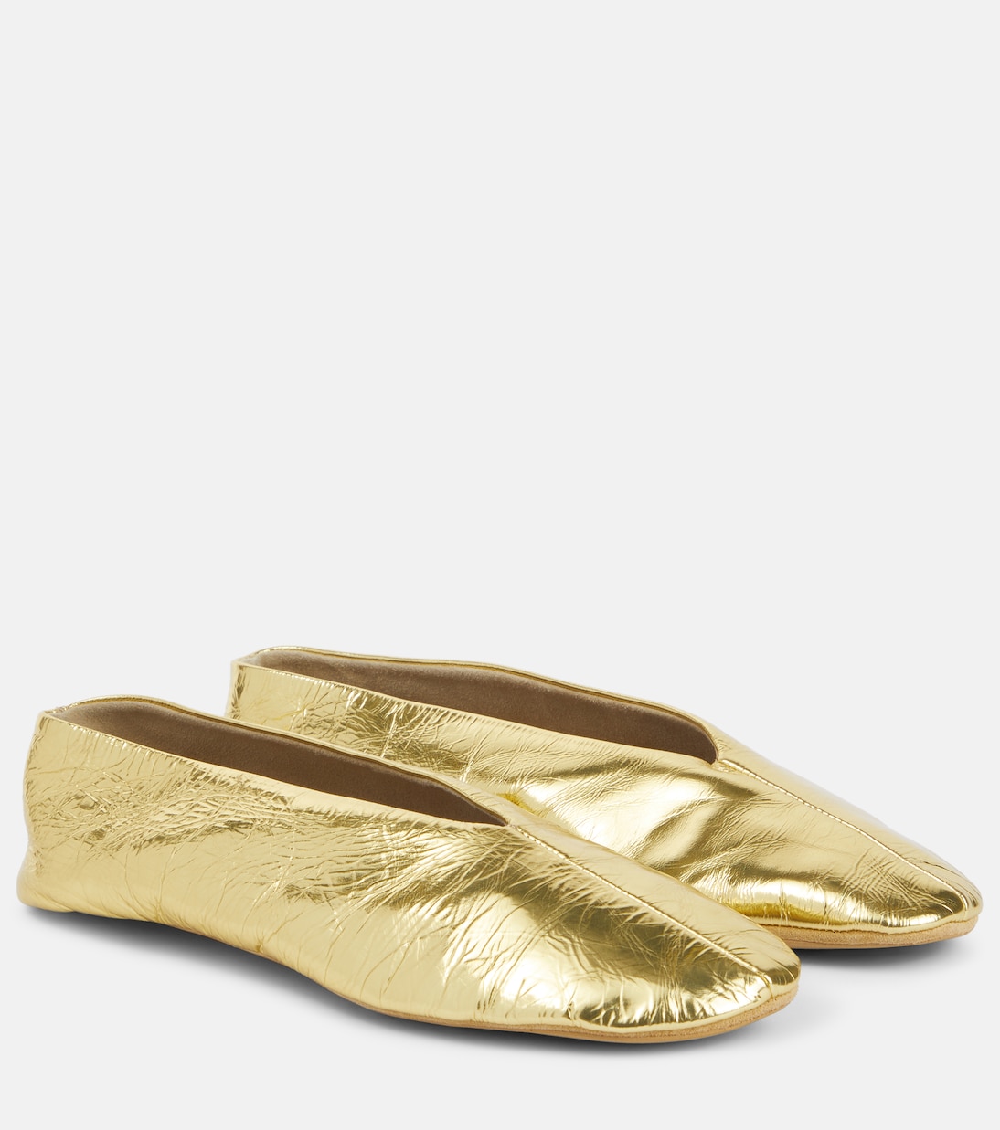 Ballerinas Stella aus Metallic-Leder | The Row