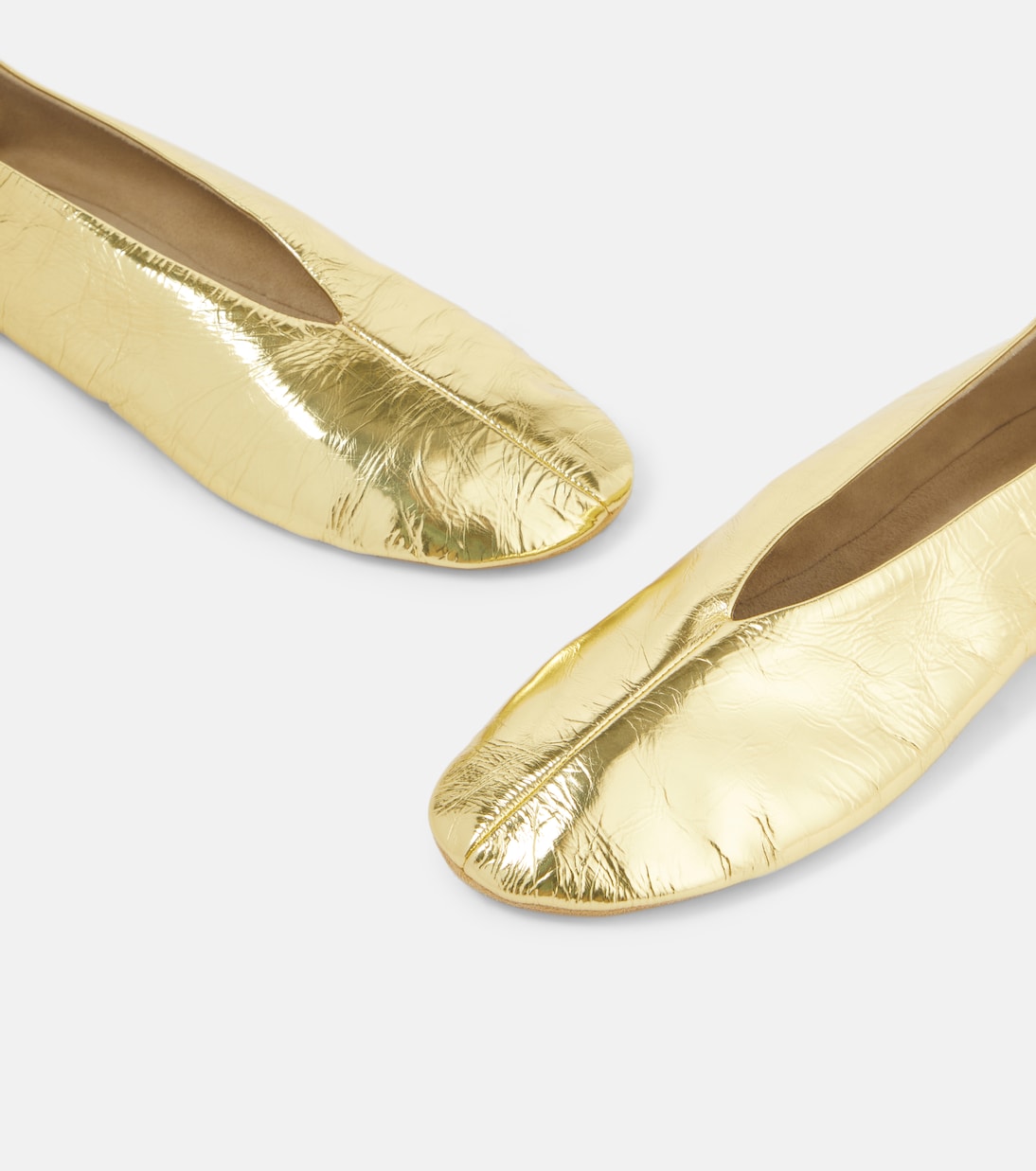 Ballerinas Stella aus Metallic-Leder | The Row