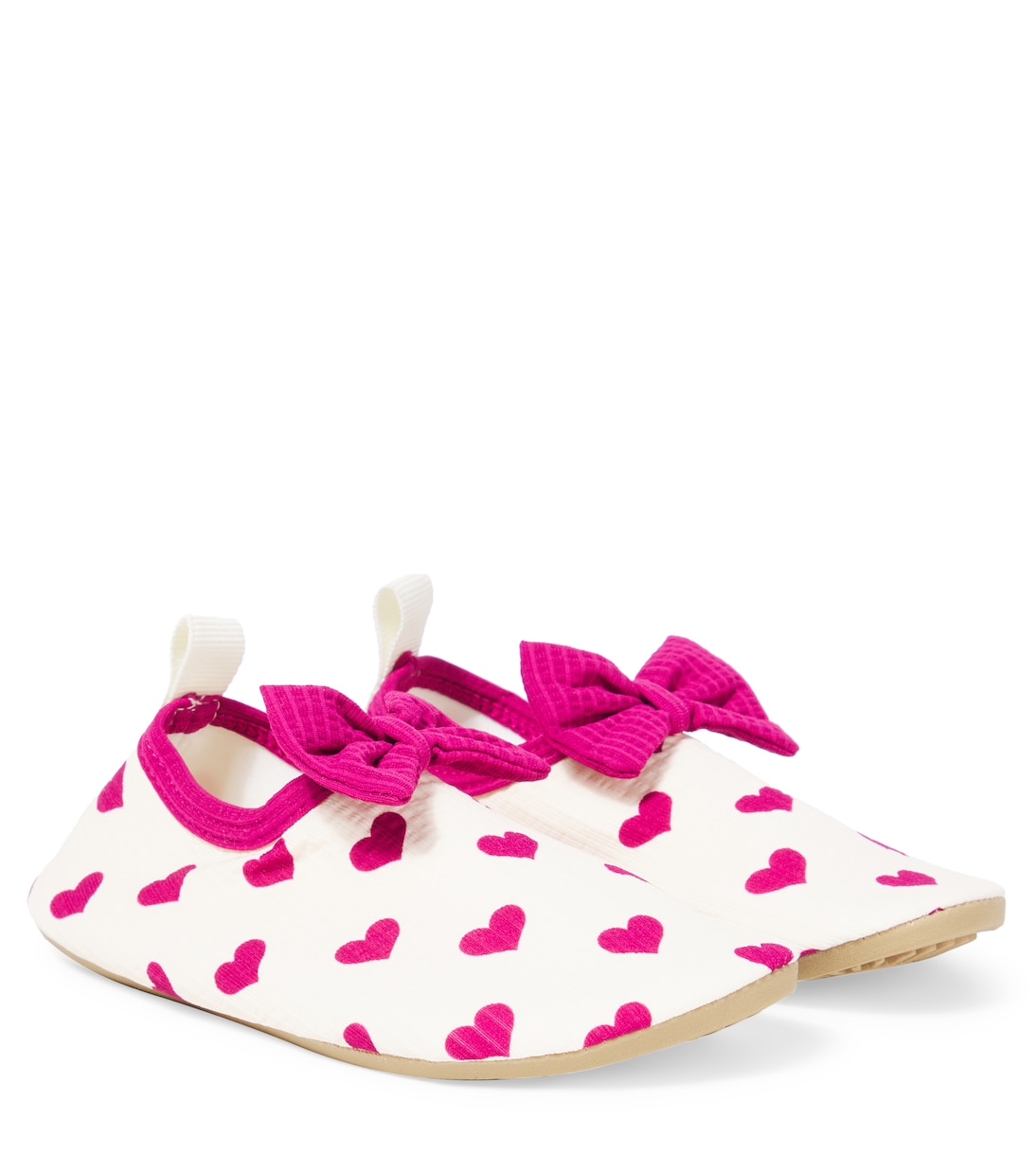 Bow-detail printed seersucker booties | Konges Sløjd