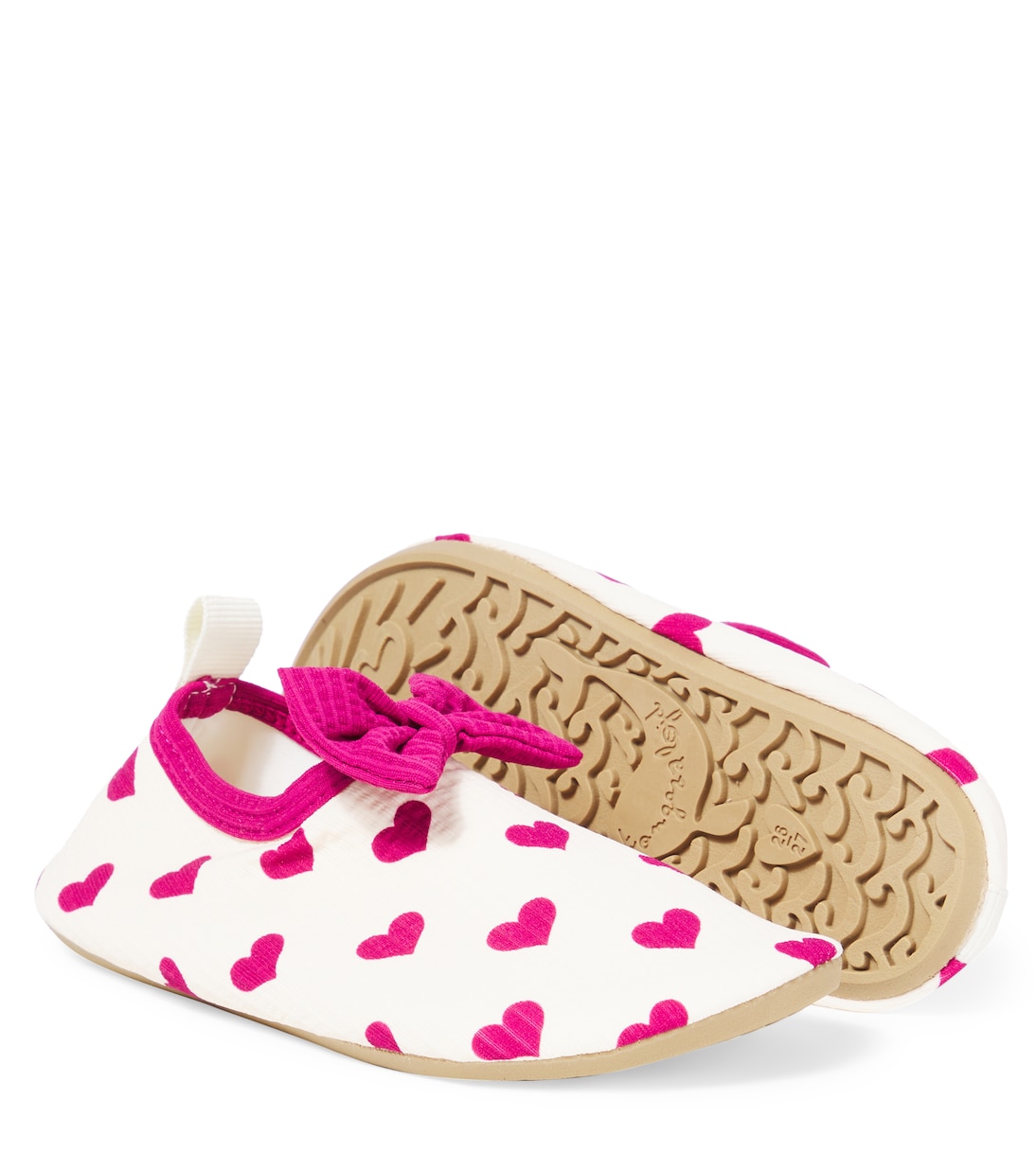 Bow-detail printed seersucker booties | Konges Sløjd