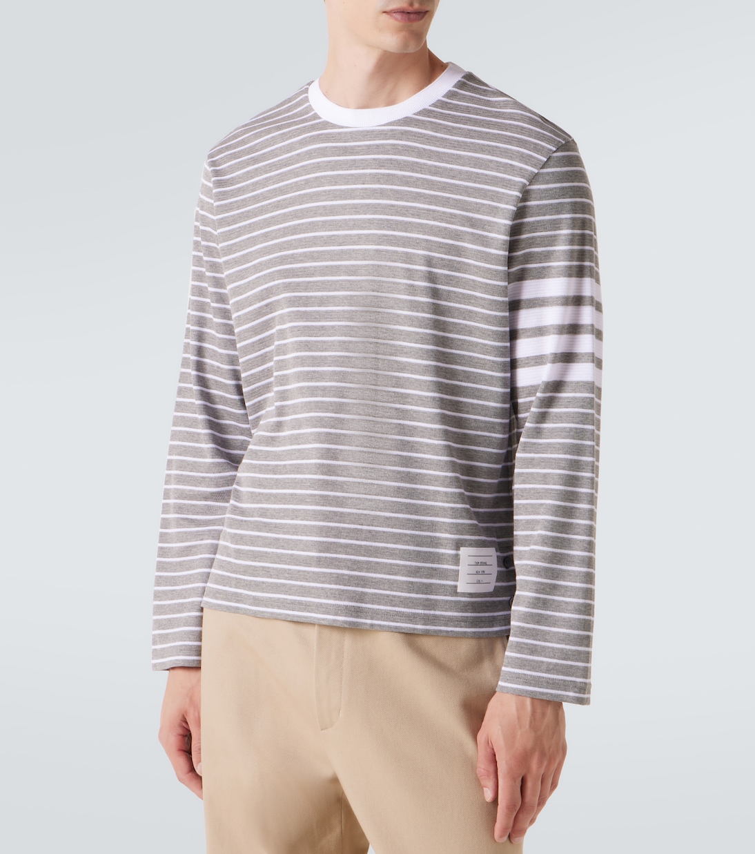 T-shirt Milano 4-Bar rayé en coton | Thom Browne